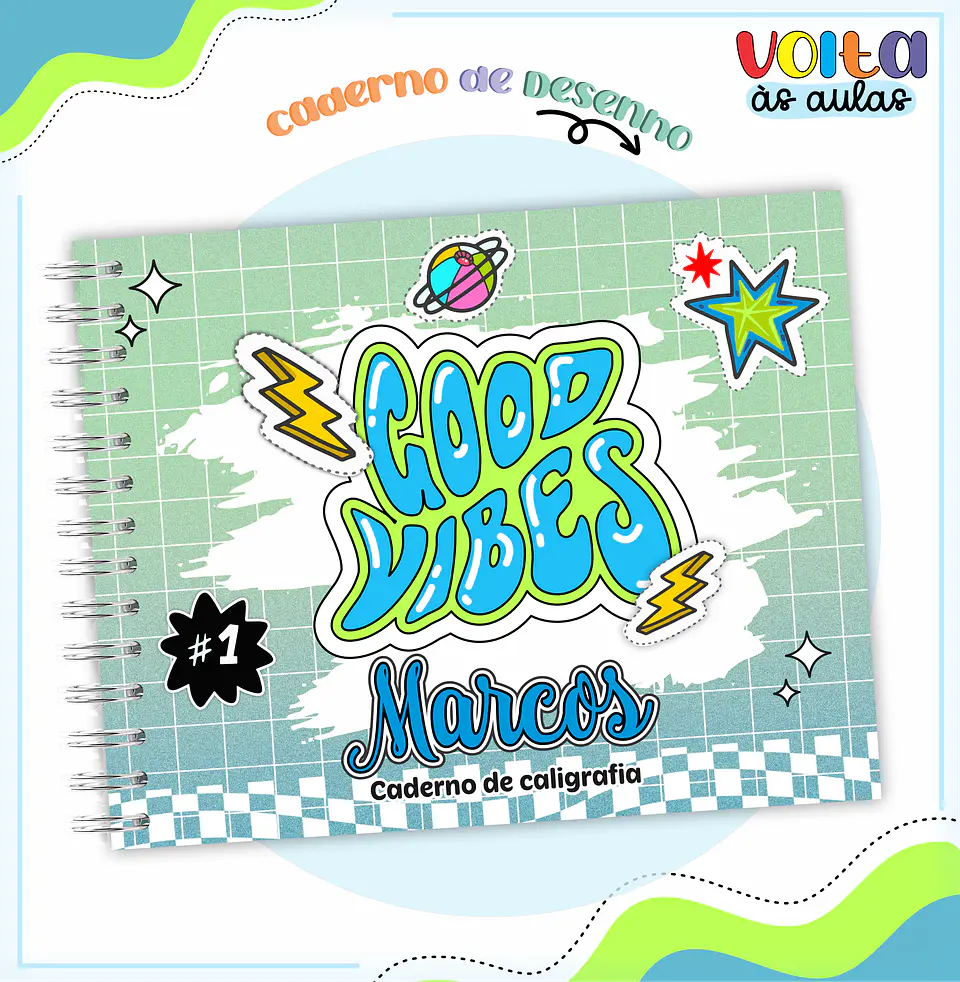 Arquivo encadernação kit escolar Astronauta - LINA CRIATIVA 6