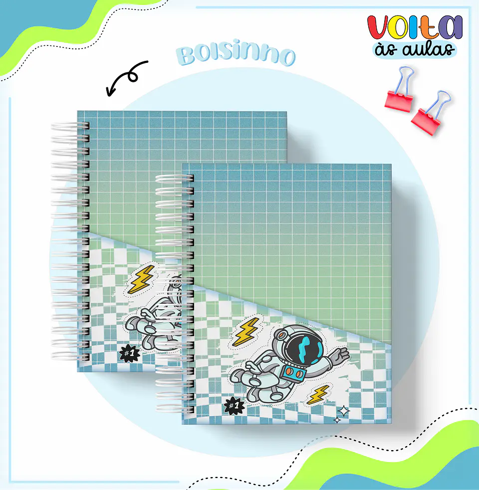 Arquivo encadernação kit escolar Astronauta - LINA CRIATIVA 7