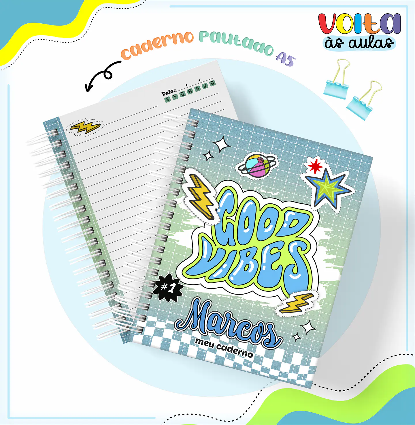 Arquivo encadernação kit escolar Astronauta - LINA CRIATIVA 8