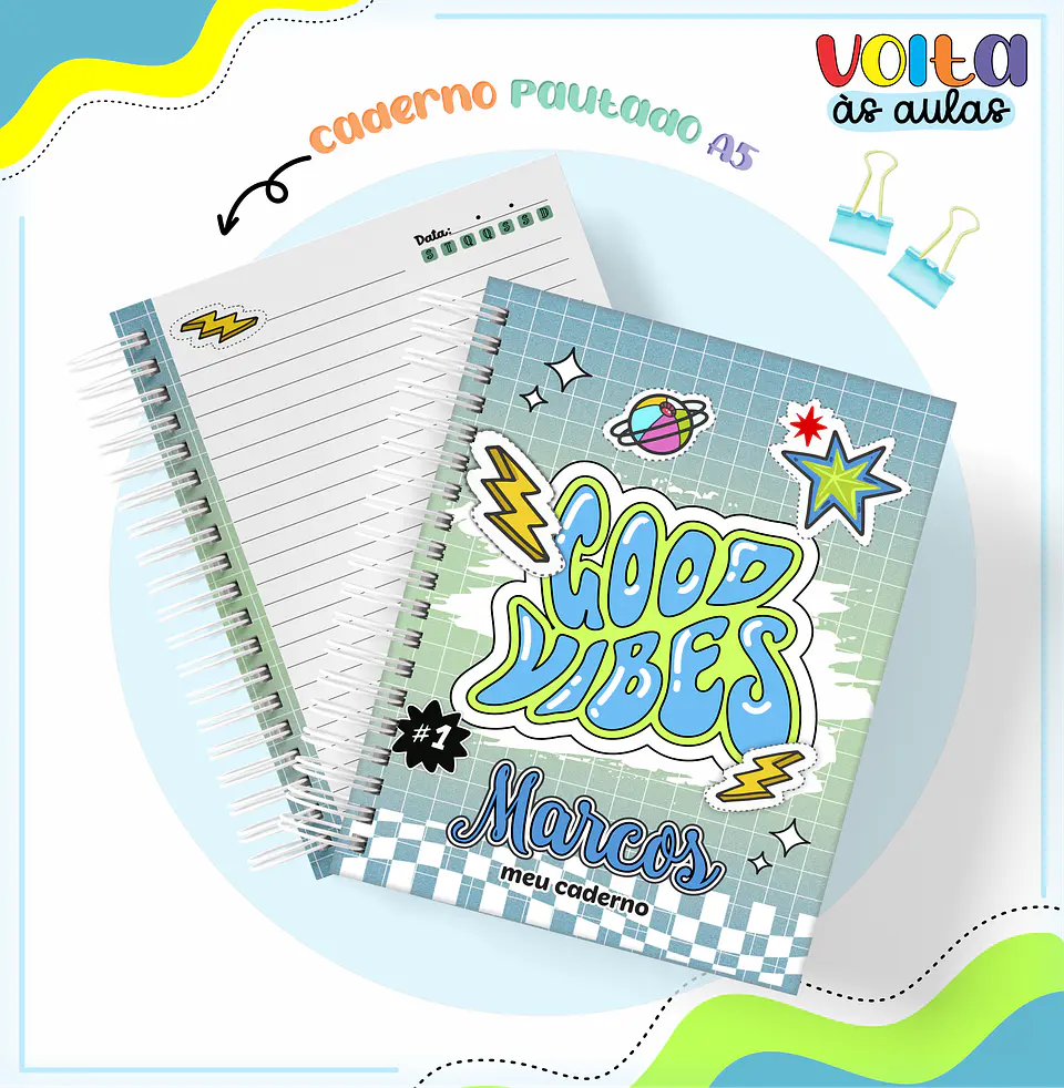 Arquivo encadernação kit escolar Astronauta - LINA CRIATIVA 8