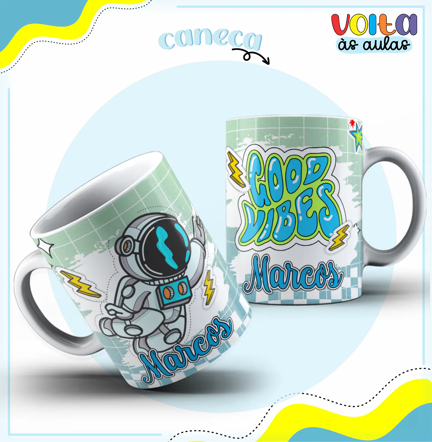 Arquivo encadernação kit escolar Astronauta - LINA CRIATIVA 12