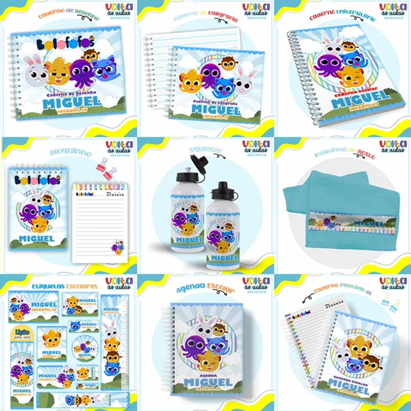 Arquivo encadernação kit escolar Bolofofo - LINA CRIATIVA 1