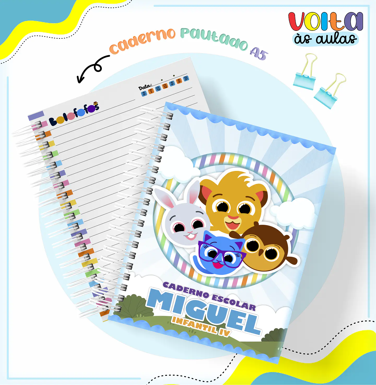 Arquivo encadernação kit escolar Bolofofo - LINA CRIATIVA 3