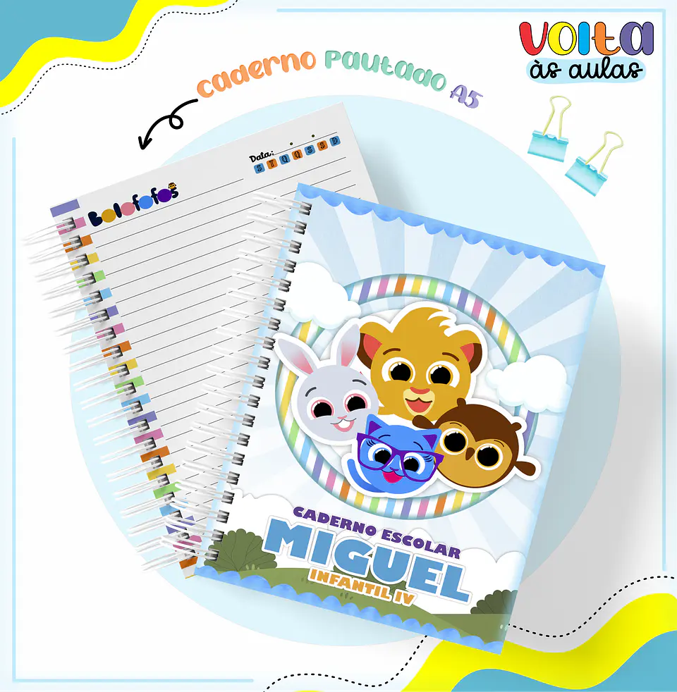 Arquivo encadernação kit escolar Bolofofo - LINA CRIATIVA 3