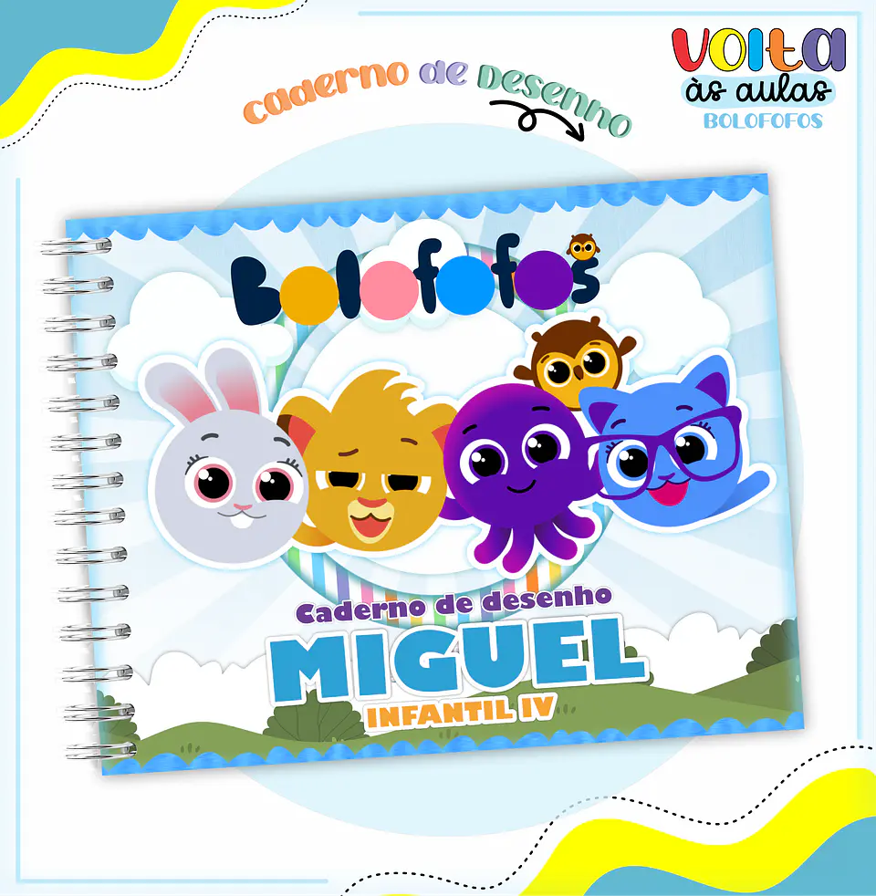 Arquivo encadernação kit escolar Bolofofo - LINA CRIATIVA 6