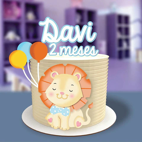 ARQUIVO DE CORTE TOPO DE BOLO LEÃOZINHO EM CAMADAS