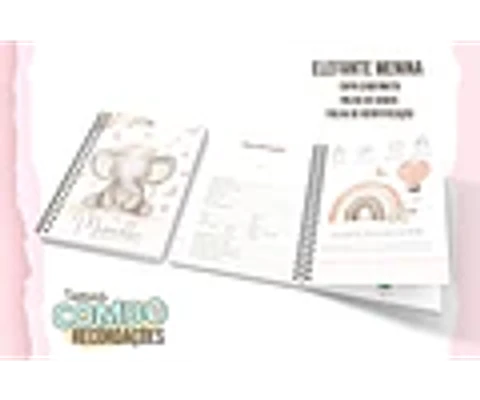 ARQUIVO ENCADERNAÇÃO BABY ELEFANTE MENINA