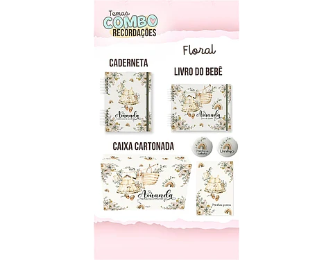 ARQUIVO ENCADERNAÇÃO BABY MENINA FLORAL