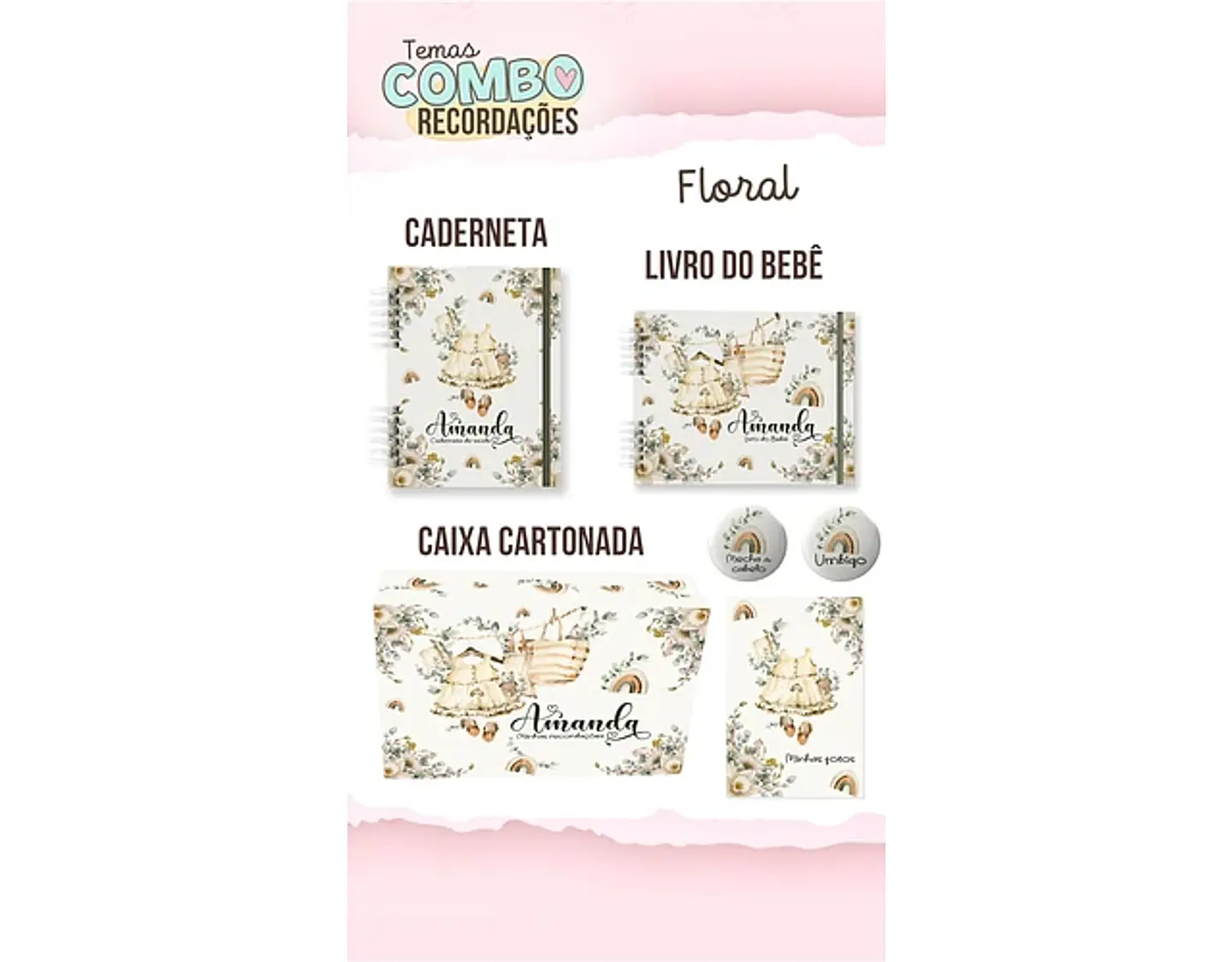 ARQUIVO ENCADERNAÇÃO BABY MENINA FLORAL 1
