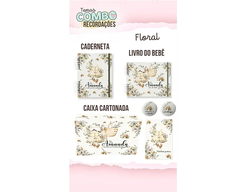 ARQUIVO ENCADERNAÇÃO BABY MENINA FLORAL 1