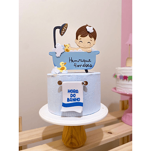 arquivo de corte topo de bolo bebê hora do banho