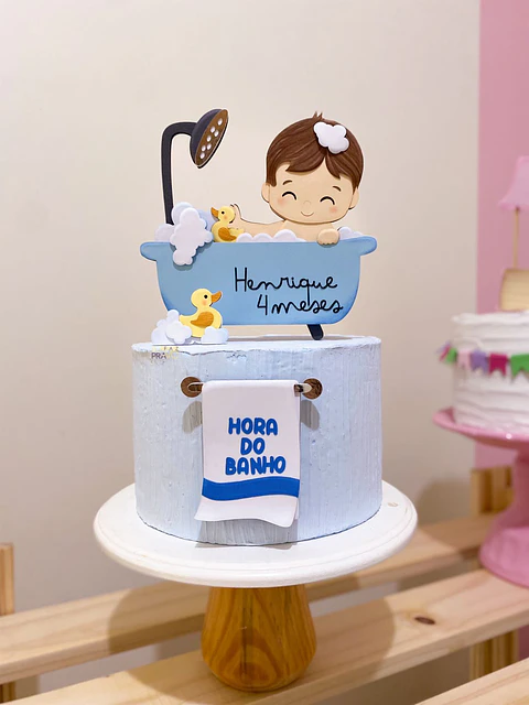 arquivo de corte topo de bolo bebê hora do banho