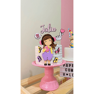 arquivo de corte topo de bolo menina com livro