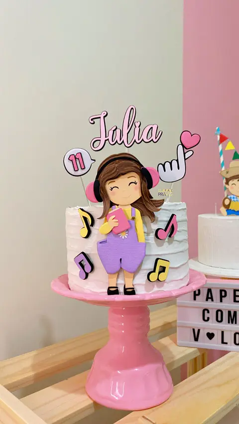 arquivo de corte topo de bolo menina com livro