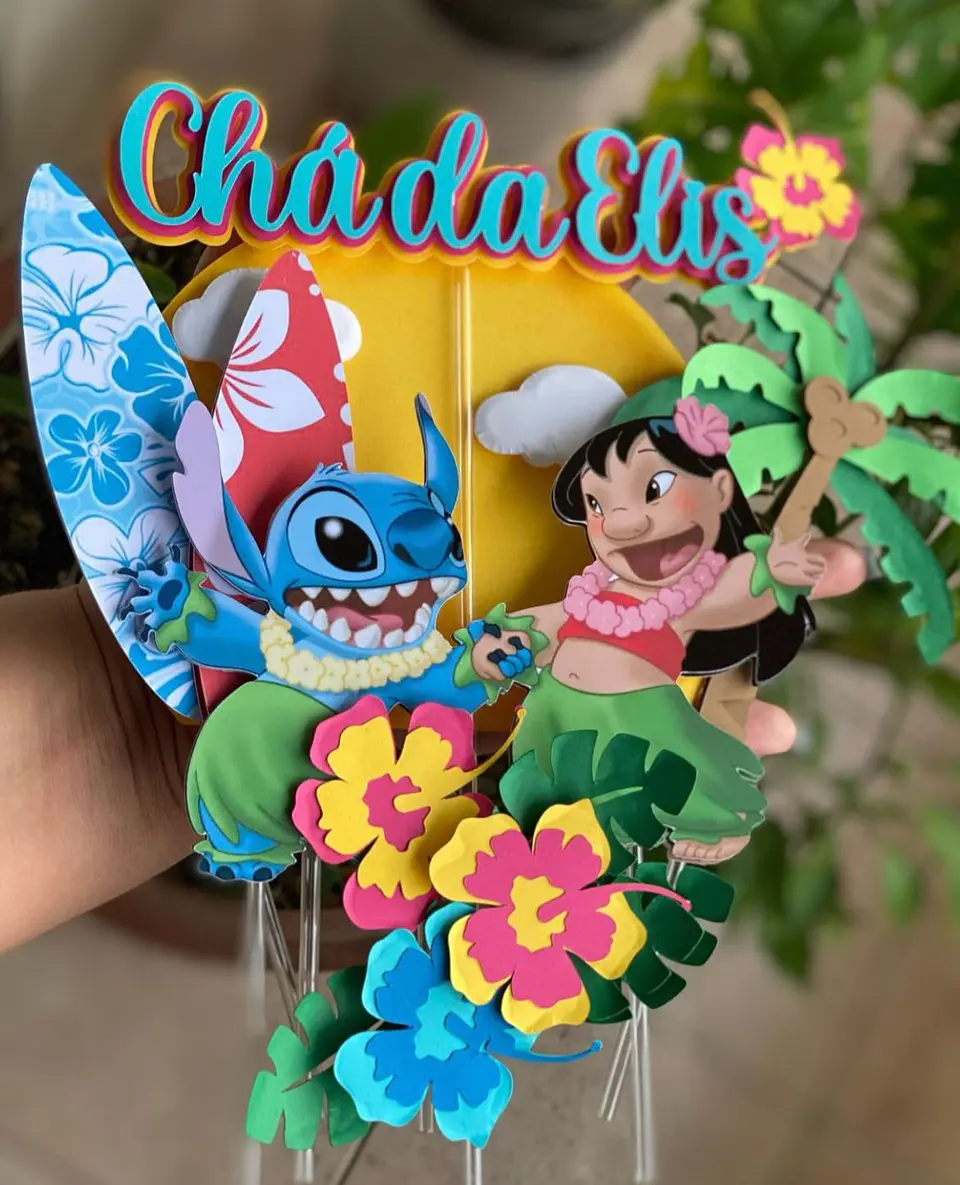 Arquivo Topo de Bolo Lilo e Stitch 1
