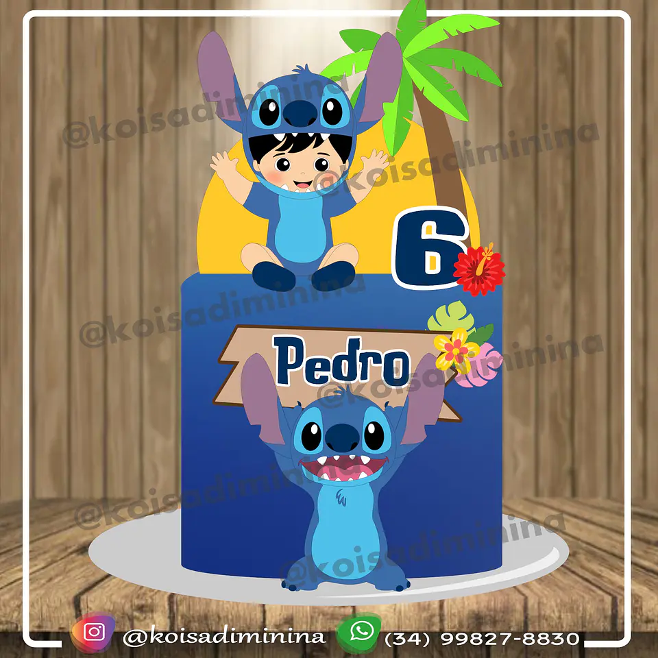 Arquivo Topo de Bolo Stitch 1