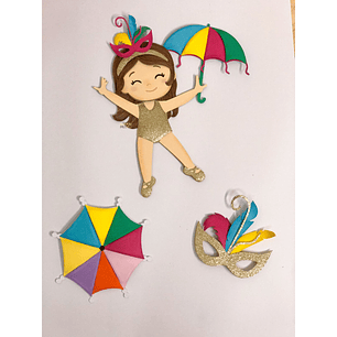 Arquivo Topo de Bolo Carnaval Menina Frevo - EM CAMADAS