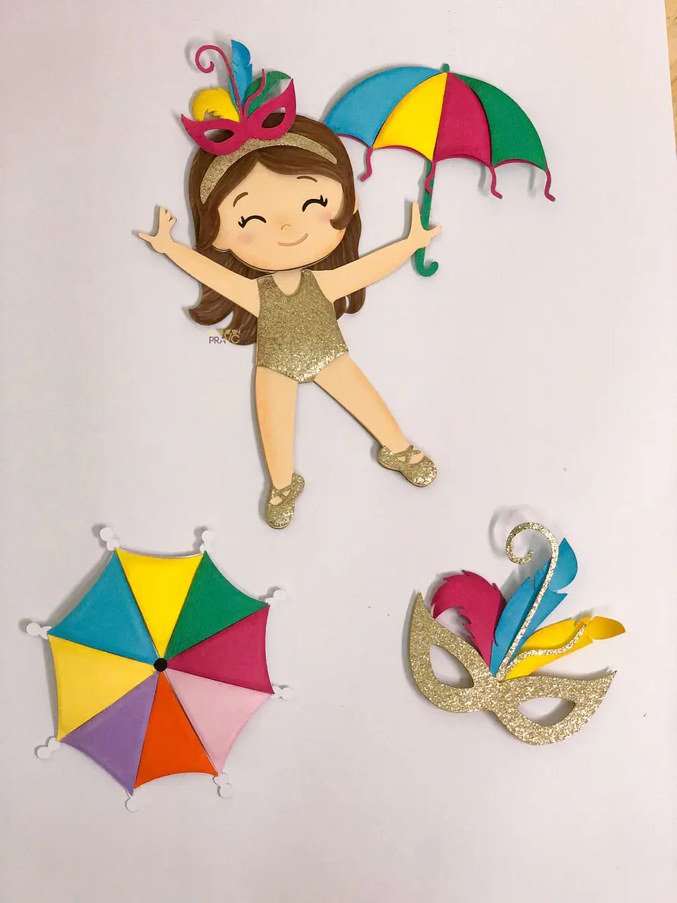 Arquivo Topo de Bolo Carnaval Menina Frevo - EM CAMADAS 1