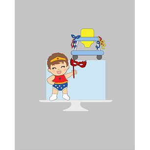 Arquivo Topo de Bolo Carnaval Bebê Mulher Maravilha - EM CAMADAS