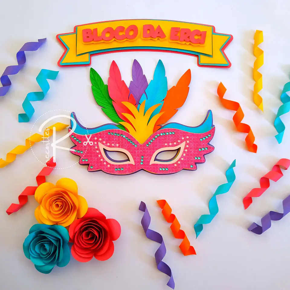 Arquivo Topo de bolo Máscara de Carnaval - EM CAMADAS Reccortes 1