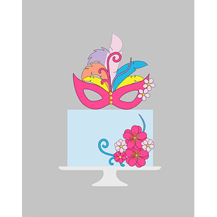 Arquivo Topo de bolo Carnaval Máscaras 