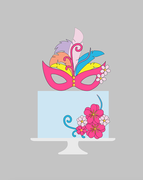 Arquivo Topo de bolo Carnaval Máscaras 