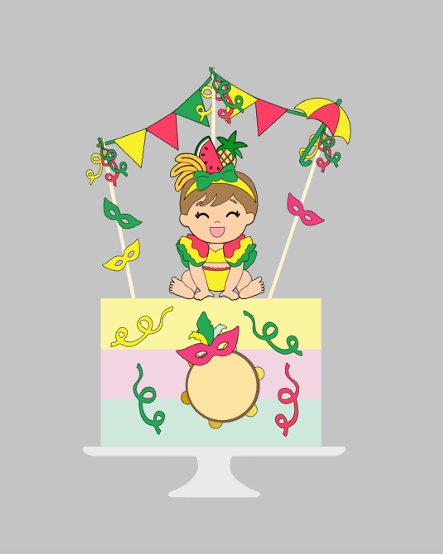 Arquivo Topo de bolo Carnaval Carmem Miranda - Em Camadas 1