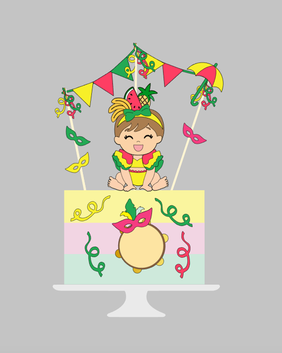 Arquivo Topo de bolo Carnaval Carmem Miranda - Em Camadas 1