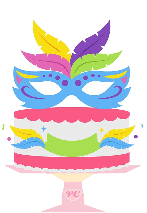  Arquivo Topo de Bolo Máscara de Carnaval