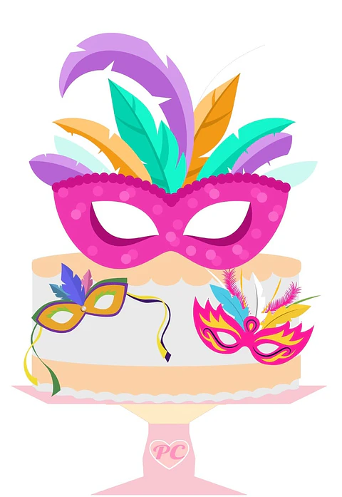  Arquivo Topo de Bolo Máscara de Carnaval