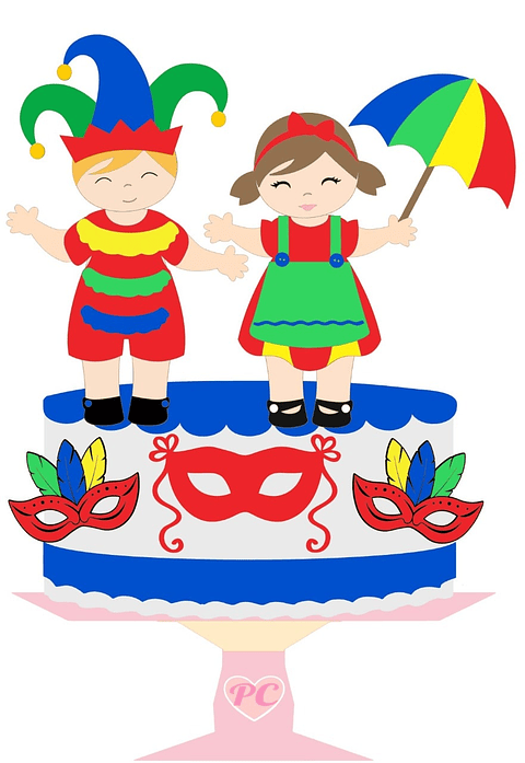 Arquivo Topo de Bolo Frevo Carnaval