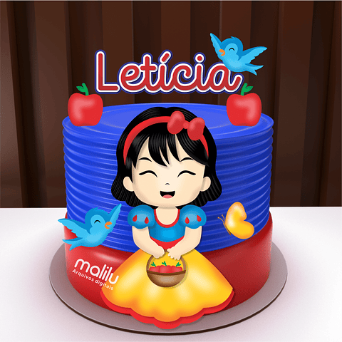 Arquivo de Corte Topo de Bolo Branca de Neve Baby