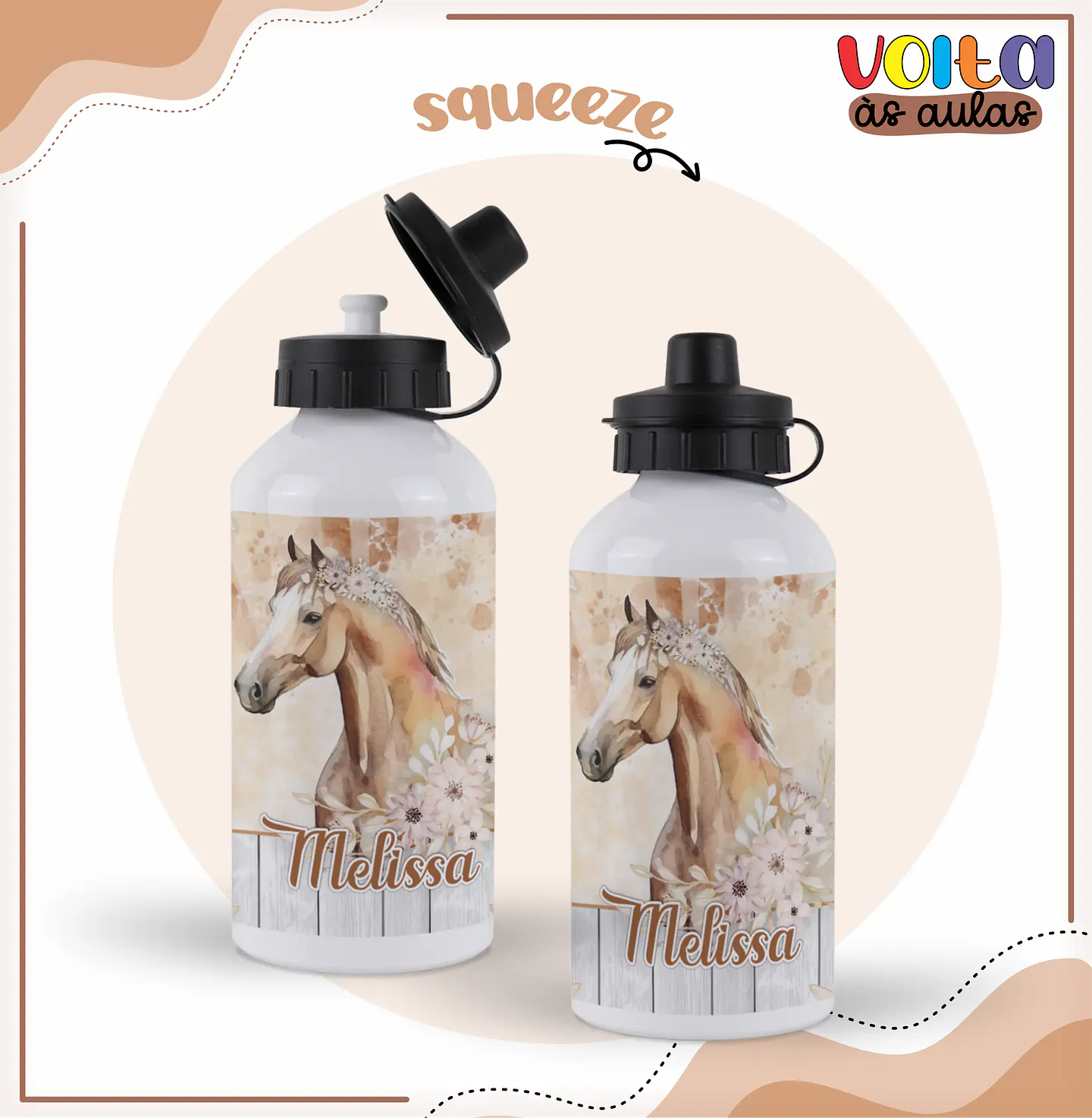 Arquivo Encadernação Kit Escolar Cavalos Menina - LINA CRIATIVA 2