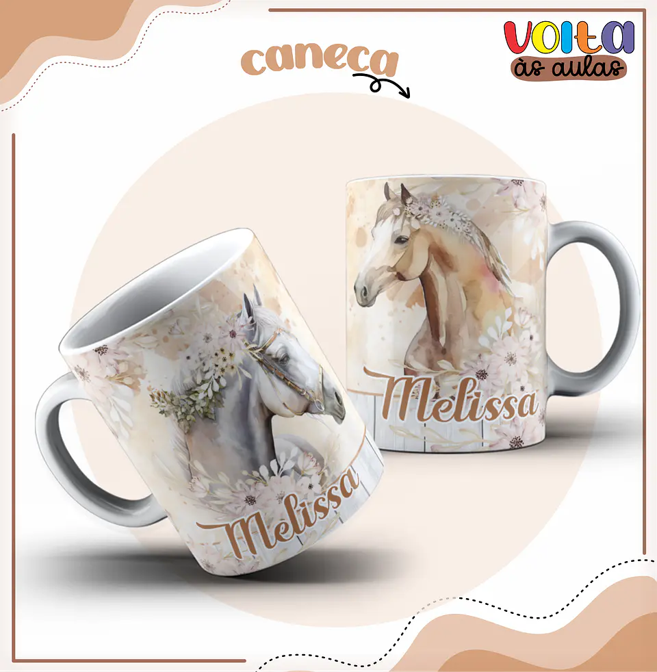 Arquivo Encadernação Kit Escolar Cavalos Menina - LINA CRIATIVA 13