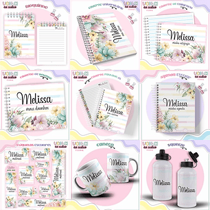 Arquivo Encadernação Kit Escolar Floral - LINA CRIATIVA