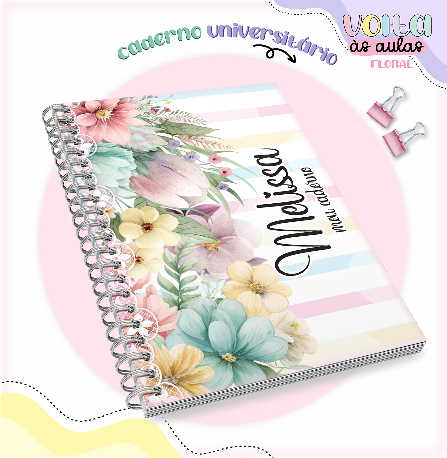 Arquivo Encadernação Kit Escolar Floral - LINA CRIATIVA 4