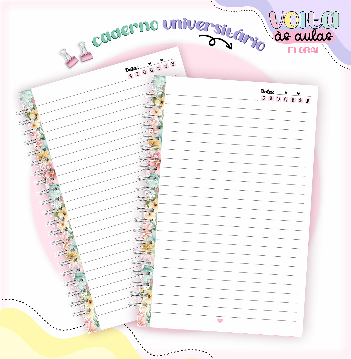 Arquivo Encadernação Kit Escolar Floral - LINA CRIATIVA 5