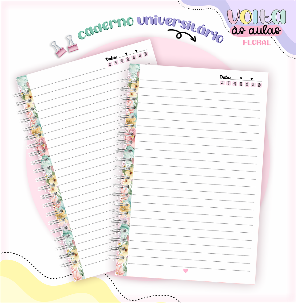 Arquivo Encadernação Kit Escolar Floral - LINA CRIATIVA 5