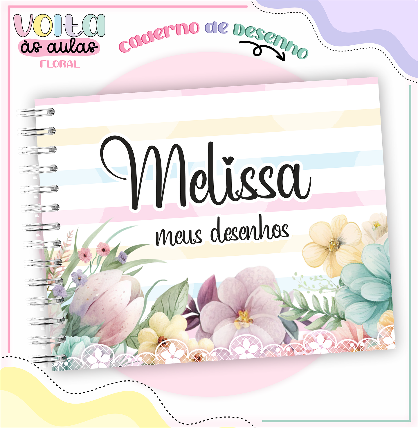 Arquivo Encadernação Kit Escolar Floral - LINA CRIATIVA 7