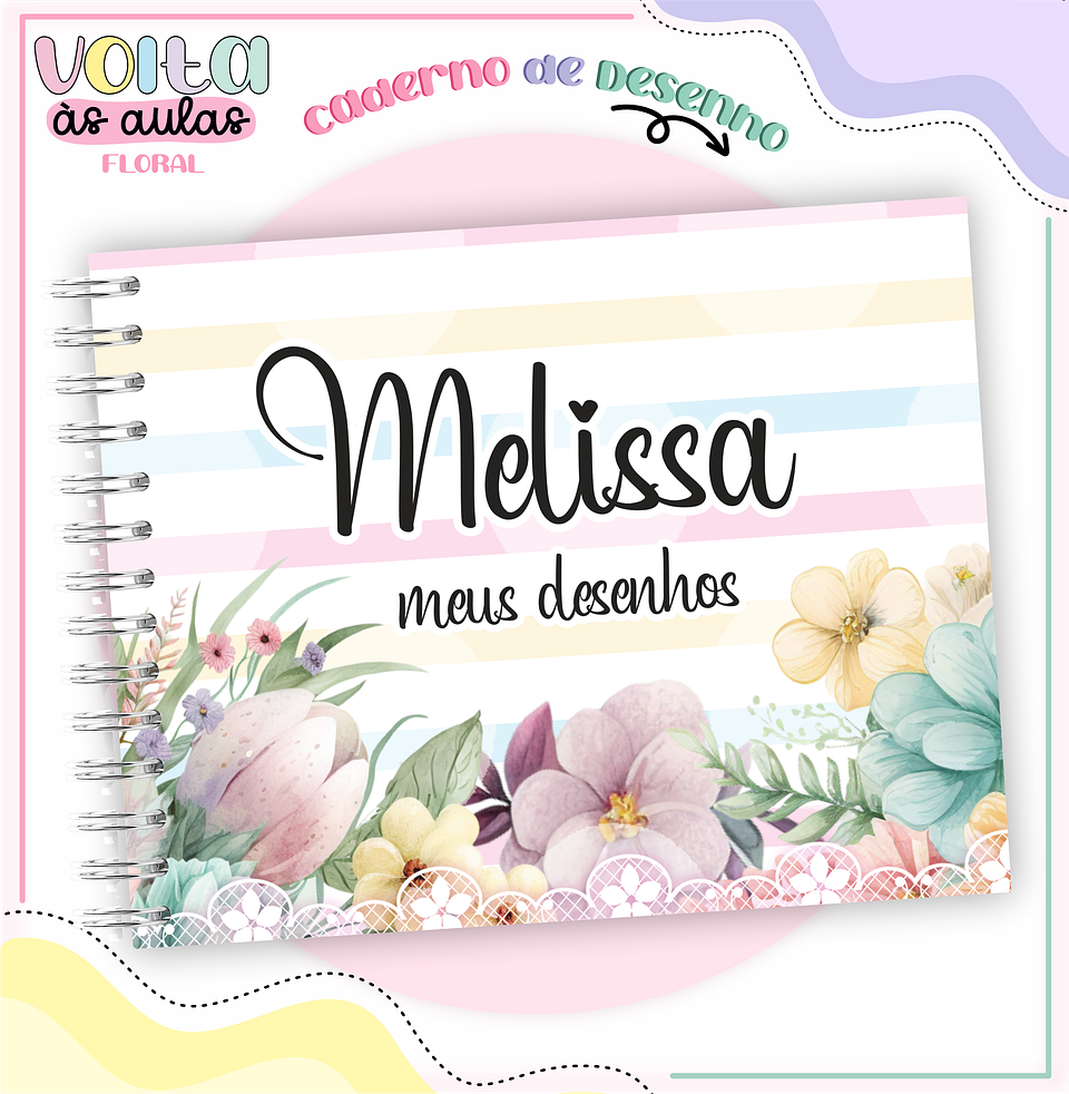 Arquivo Encadernação Kit Escolar Floral - LINA CRIATIVA 7