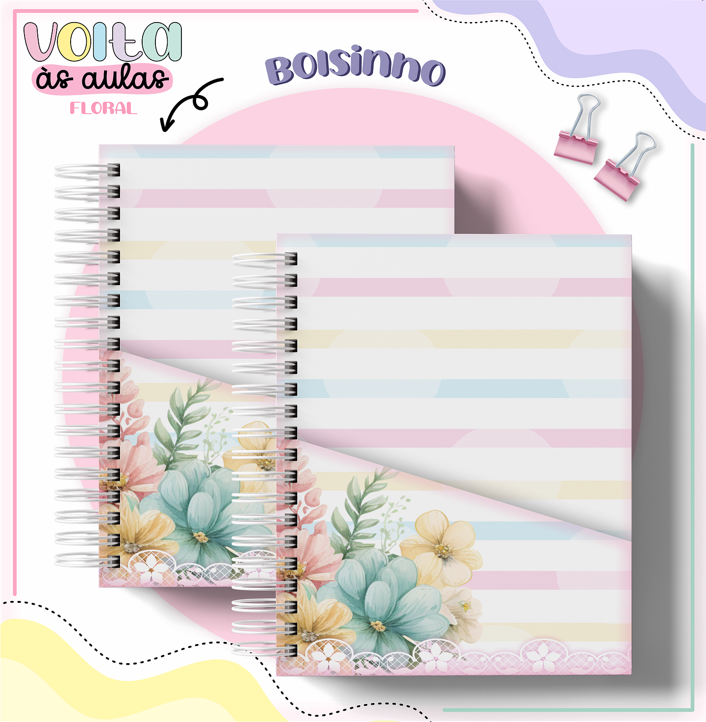 Arquivo Encadernação Kit Escolar Floral - LINA CRIATIVA 8