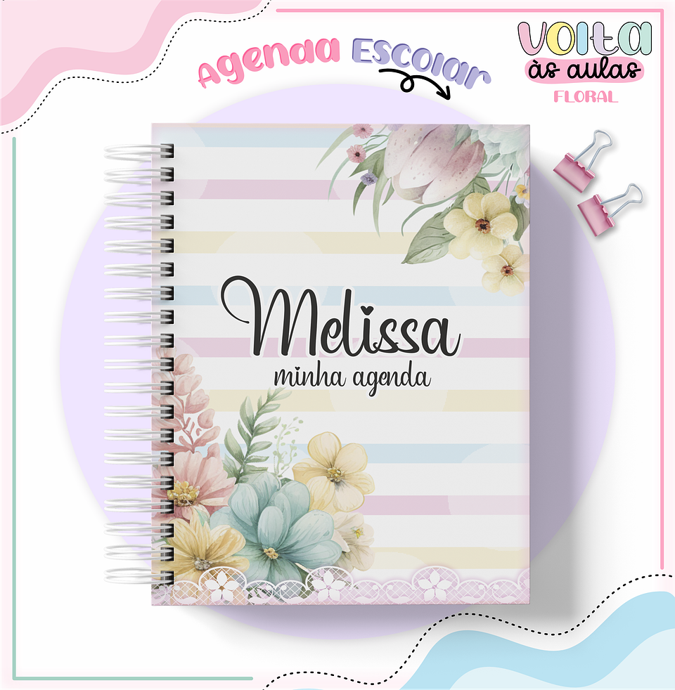 Arquivo Encadernação Kit Escolar Floral - LINA CRIATIVA 10