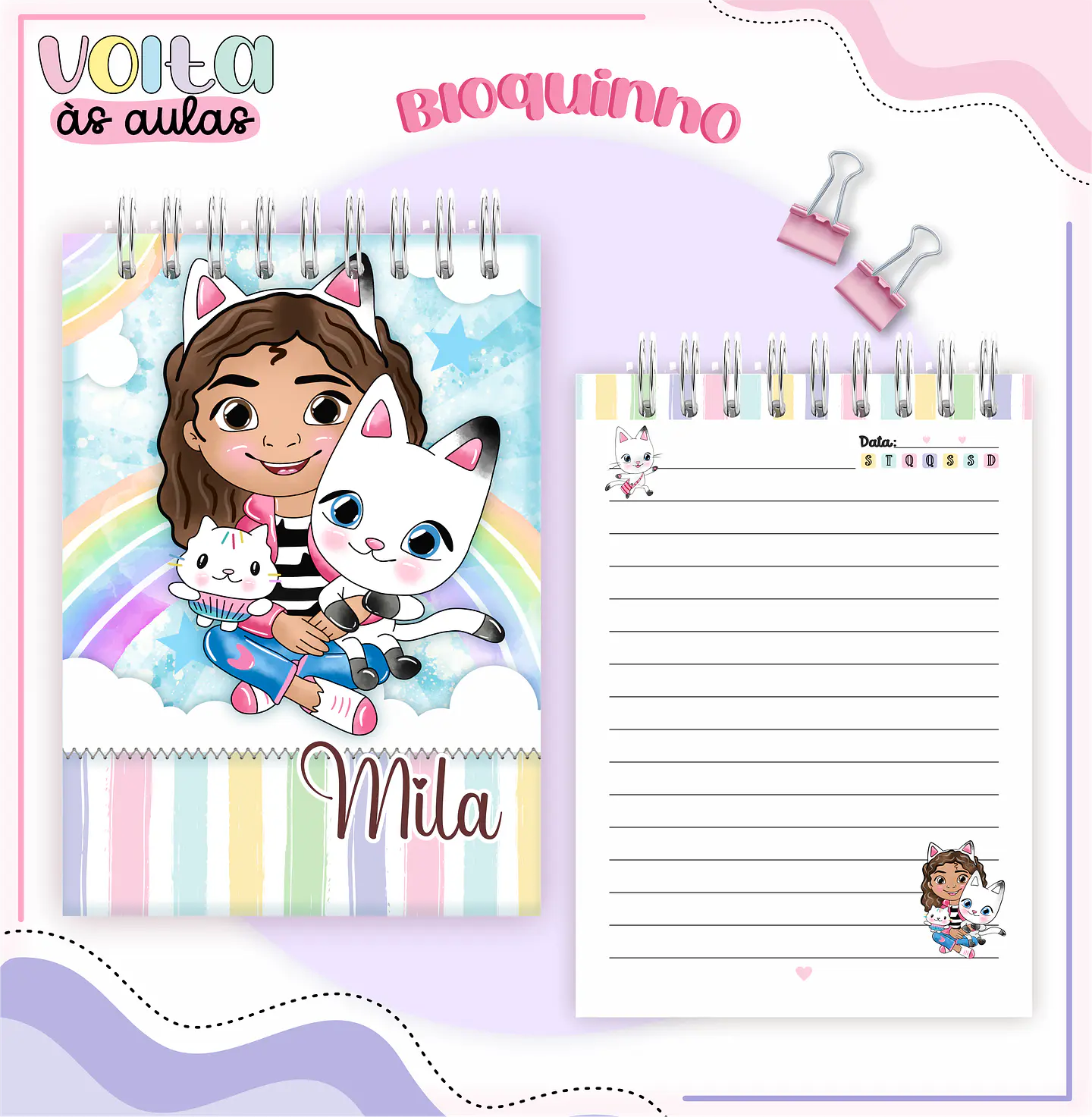 Arquivo Encadernação Kit A Casa Mágica da Gabby - LINA CRIATIVA 5
