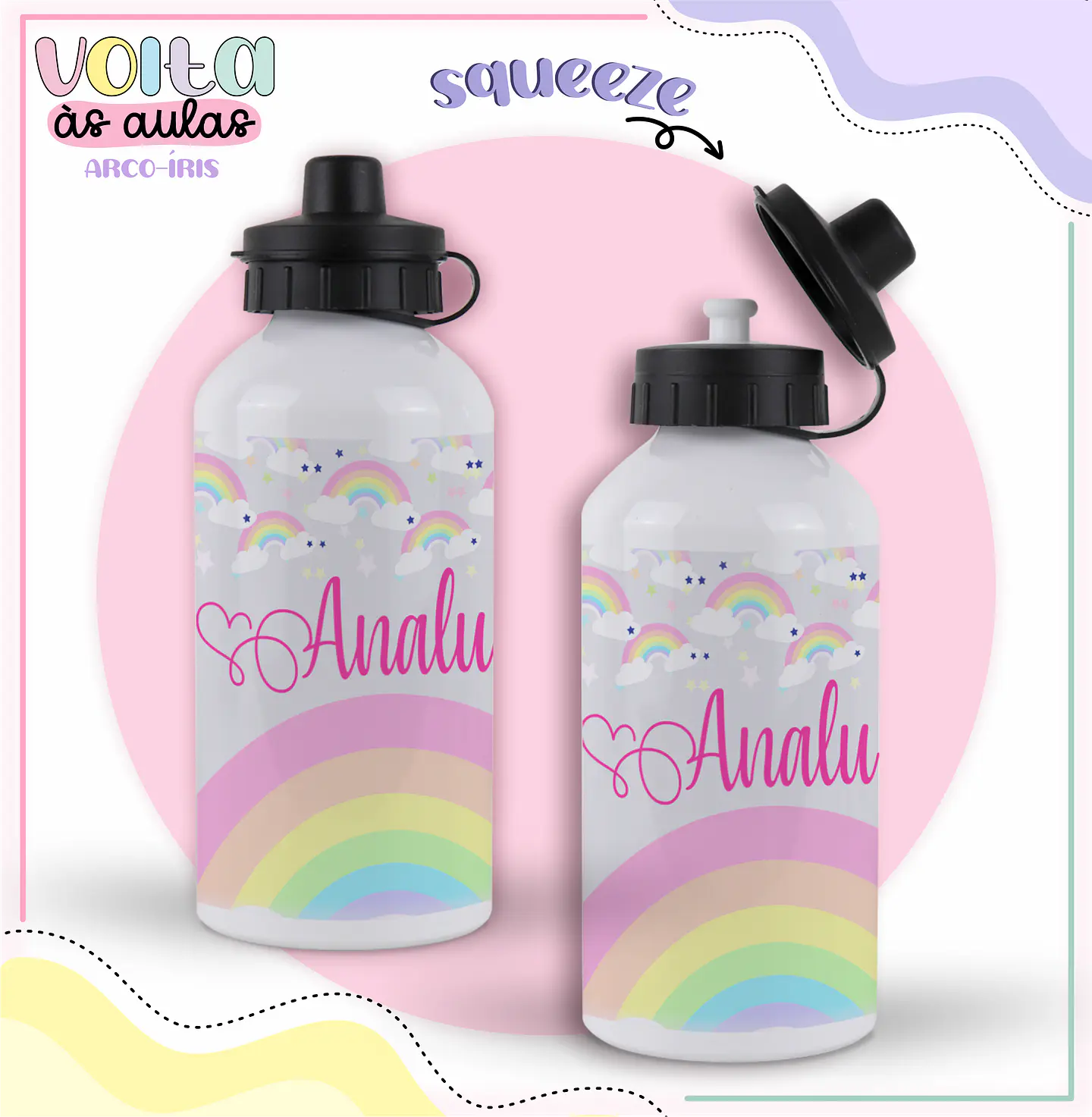 Arquivo Encadernação Kit Escolar Arco Íris - LINA CRIATIVA 2