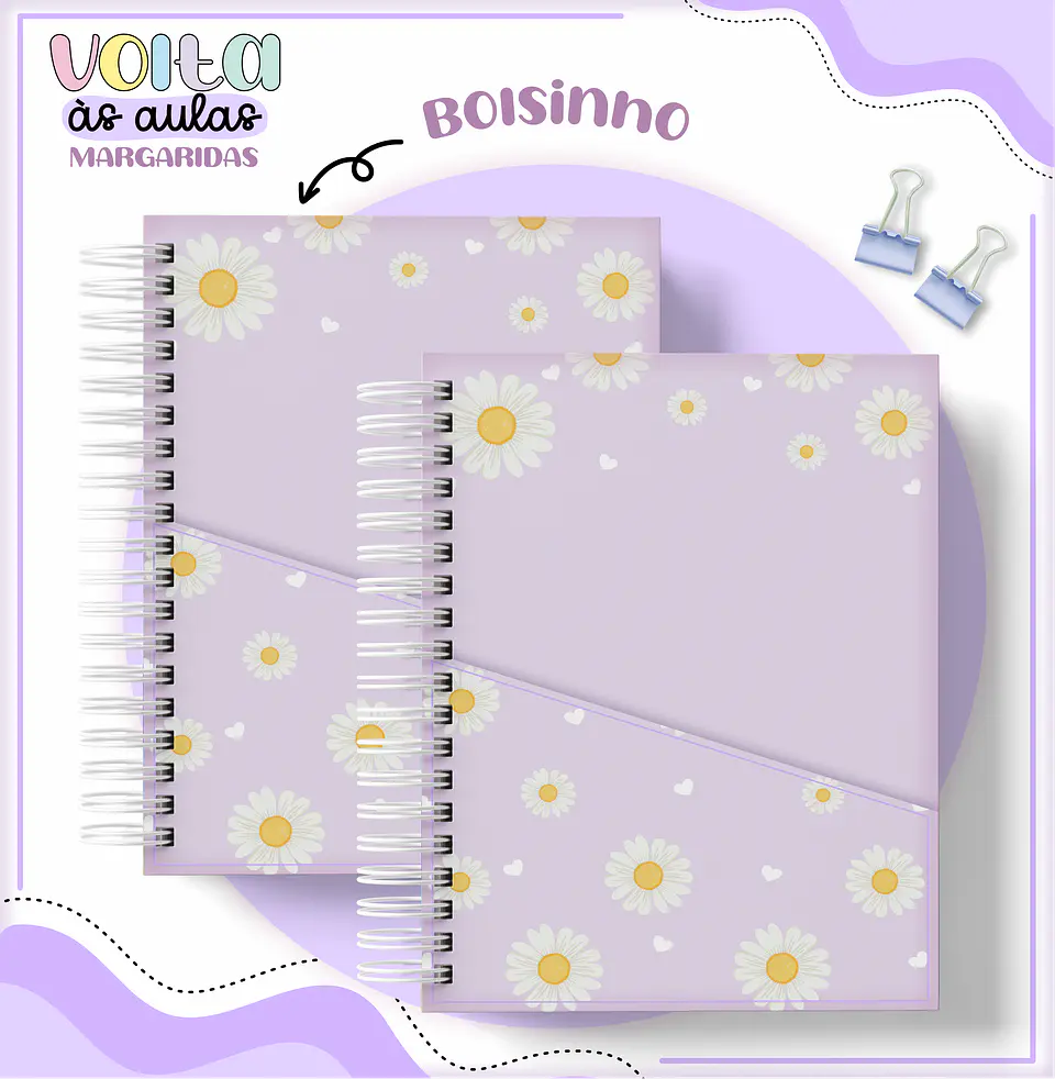 Arquivo Encadernação Kit Escolar Margarida Lilás - LINA CRIATIVA 2