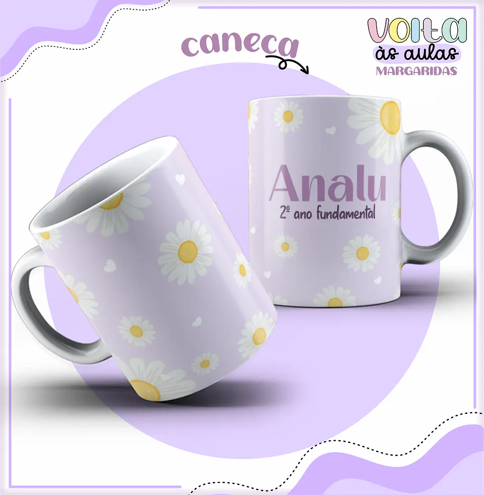 Arquivo Encadernação Kit Escolar Margarida Lilás - LINA CRIATIVA 3