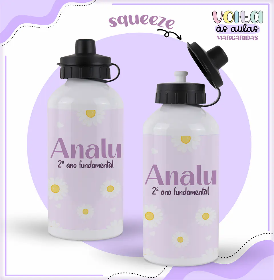 Arquivo Encadernação Kit Escolar Margarida Lilás - LINA CRIATIVA 4