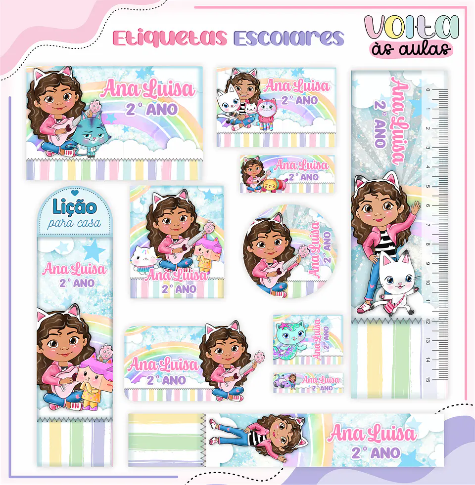 Arquivo Etiqueta Escolar Casa Mágica da Gabby - Lina 1