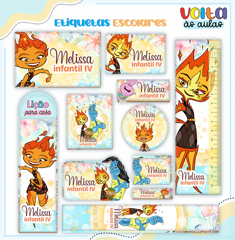 Arquivo Etiqueta Escolar Filme Elementos - Lina