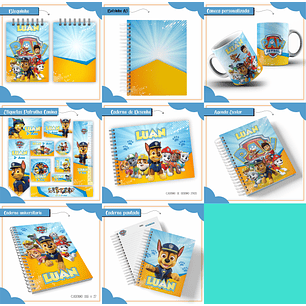 Arquivo encadernação kit escolar Patrulha Canina